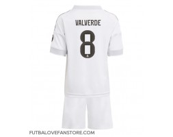 Real Madrid Federico Valverde #8 Domáci Detský futbalový dres 2025-26 Krátky Rukáv (+ trenírky)